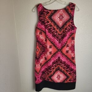 AGB Cocktail Dress Multi-Red Pattern Women's Size 12 Sleeveless At/Above Knee